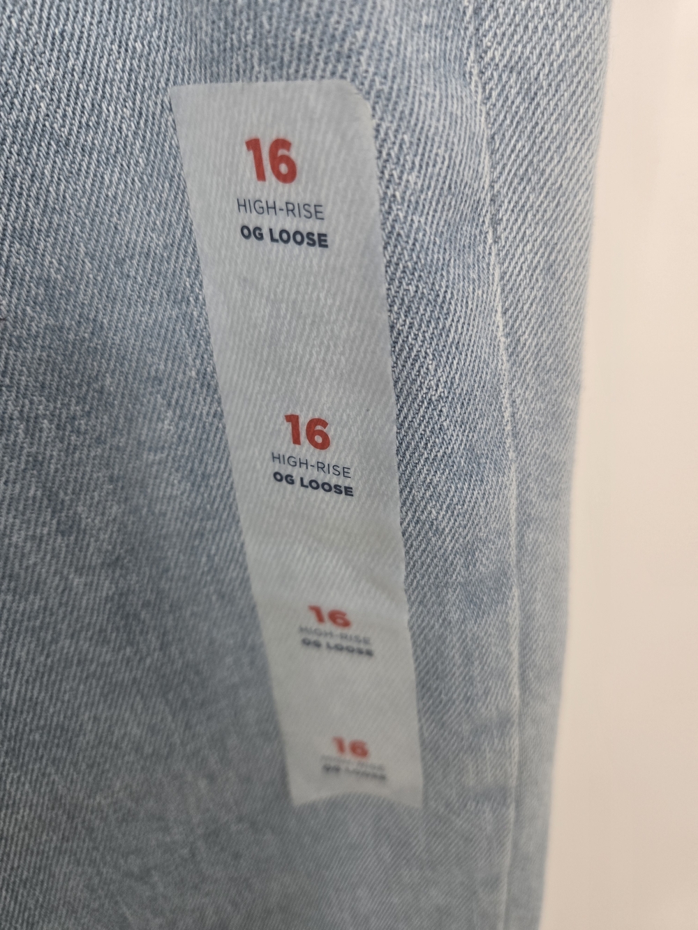 Old Navy Light Blue High Rise OG Loose Jeans Beaded Detail Size 16 NWT (6973) - Picture 2 of 8